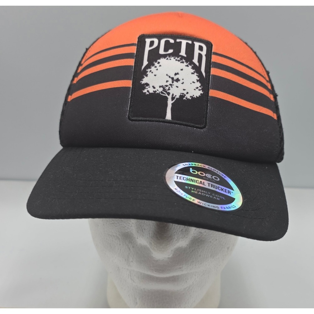 PCTR BOCO Gear Trucker Hat Orange Snapback Cap Pacific Coast Trail Runners NWT